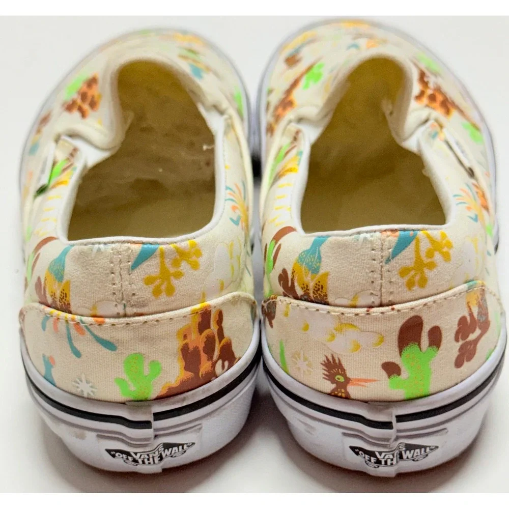 Vans Classic Slip-On Desert Roadrunner Cactus Cream Canvas Sneakers Womens 8